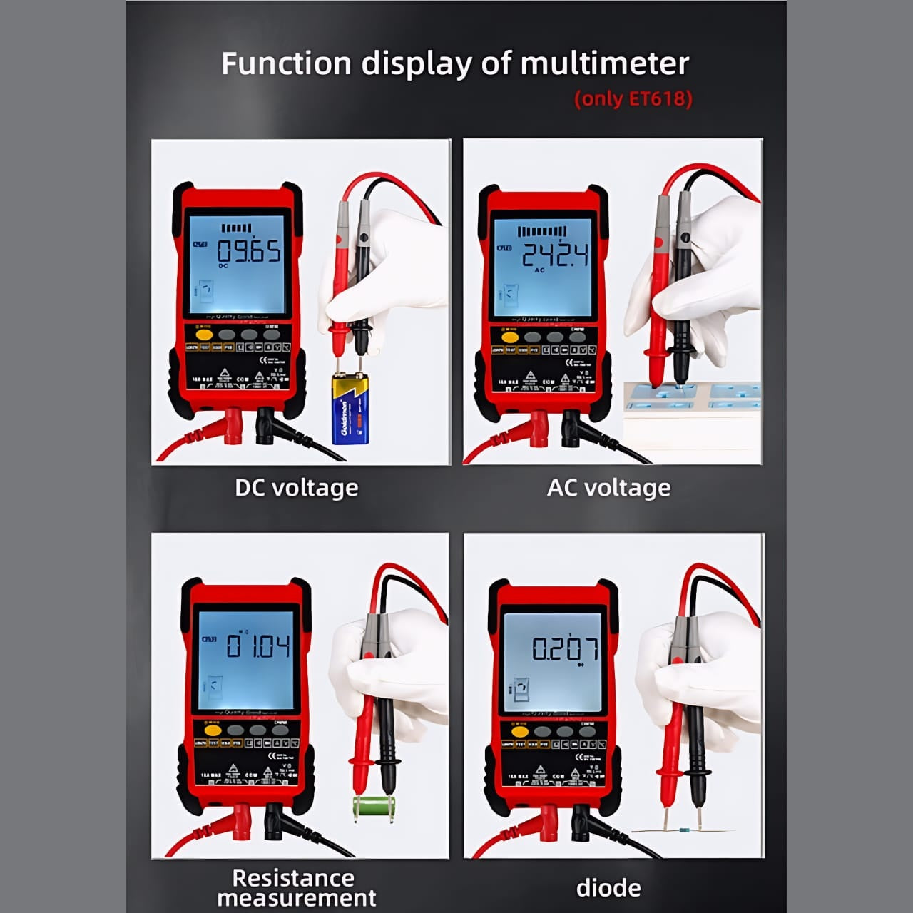 LAN Cable Tester & Multimeter Kit LE 4 view