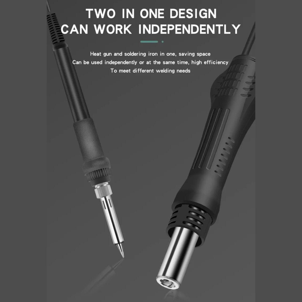 2-in-1 Soldering Station with Hot Air Rework Station 600W 4 view