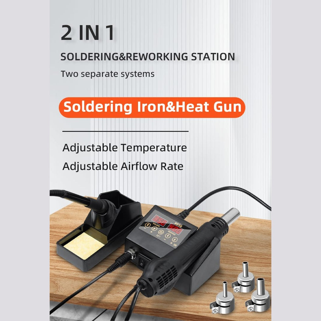 2-in-1 Soldering Station with Hot Air Rework Station 600W 1 view