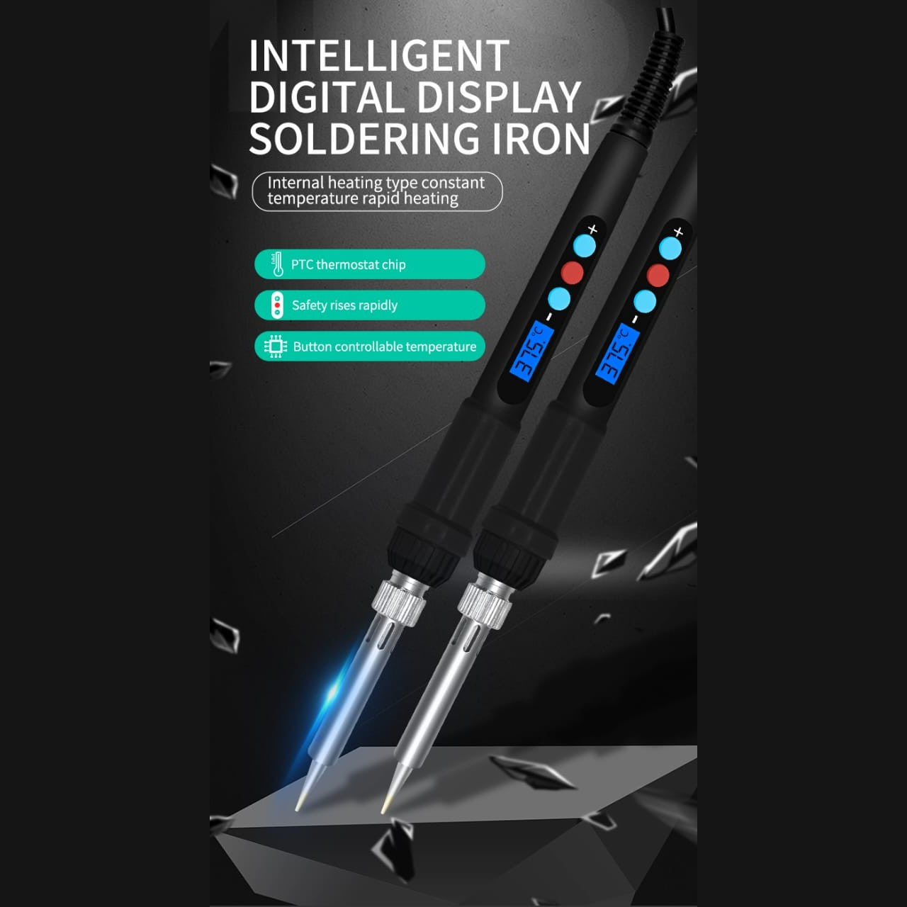 60W Handheld Soldering Iron with Adjustable Temp and LCD Display 1 view