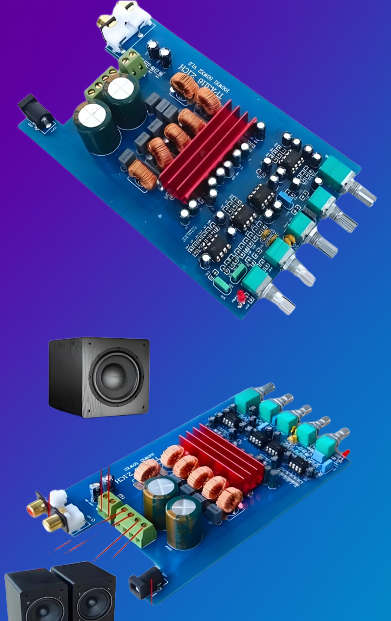 BRZ HIFI 2.1 Channel Mini Amplifier 2x 50W RMS + 1x 100W RMS Woofer Output With Bluetooth