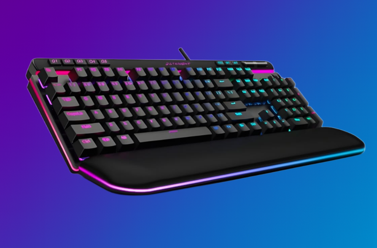 Batknight Gaming Mechanical RGB Gaming Keyboard with Smart Magnetic RGB Armrest
