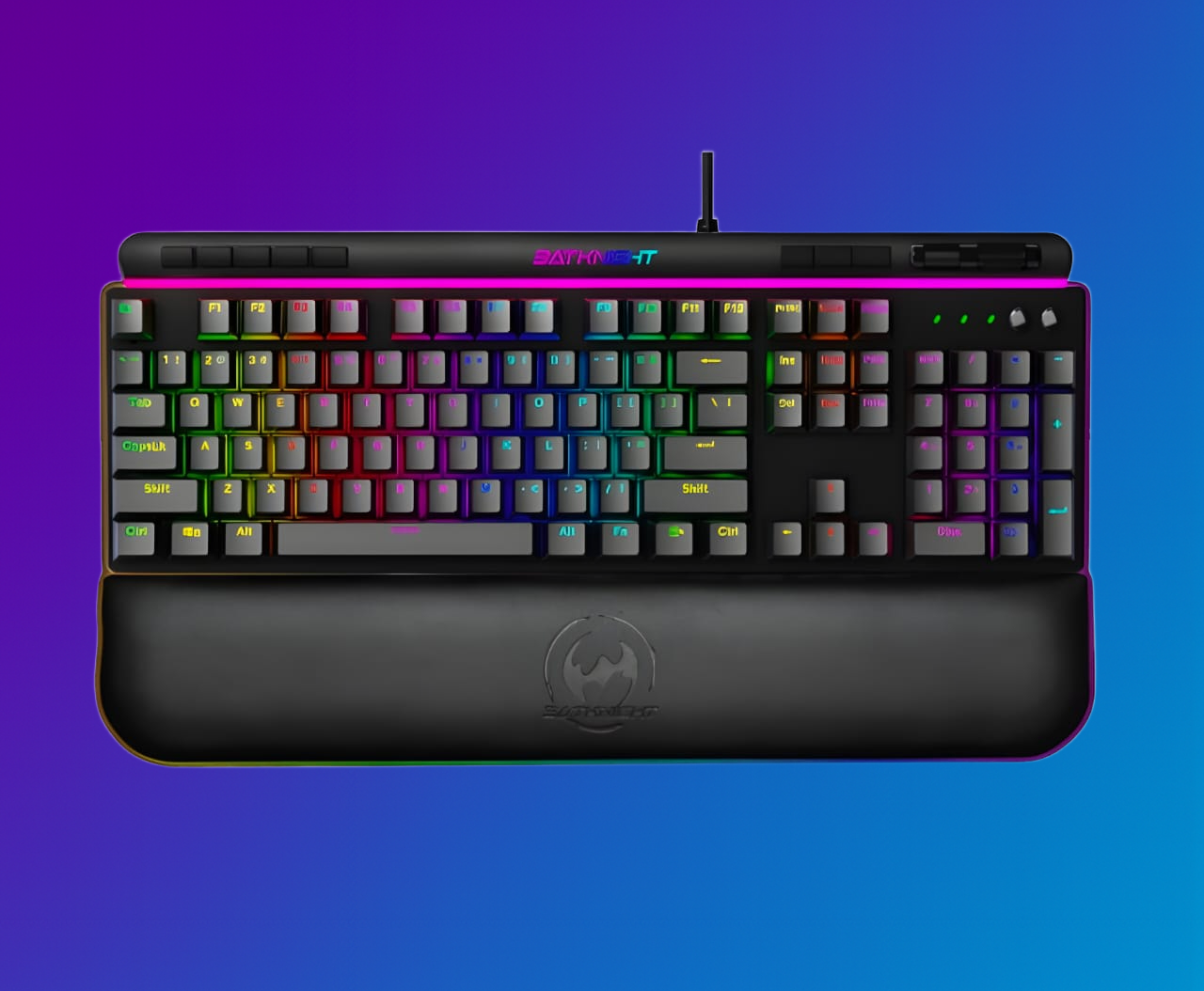 Batknight Gaming Mechanical RGB Gaming Keyboard with Smart Magnetic RGB Armrest