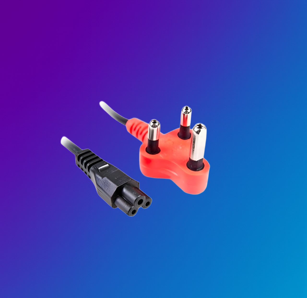 Clover Power Lead with Red Shaved Pin Plug 1.8M