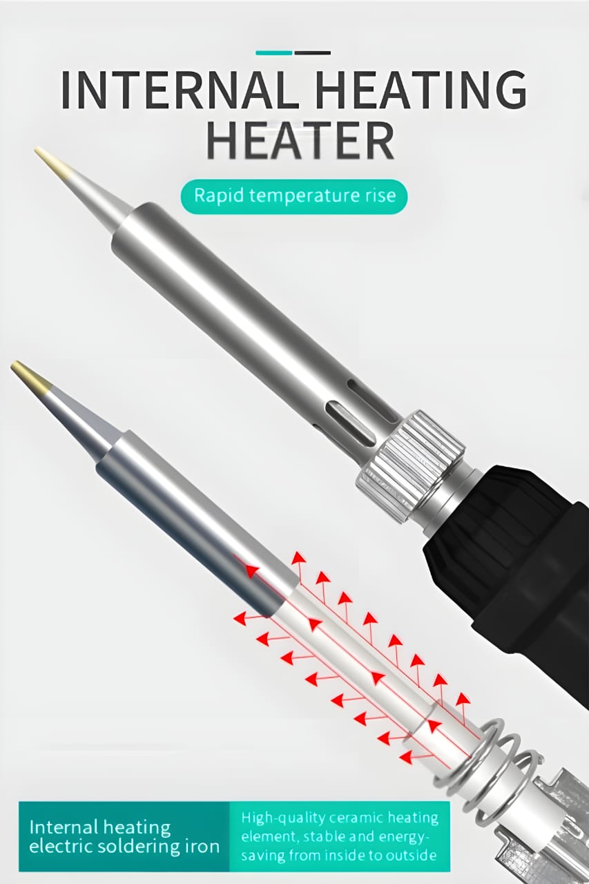 Handheld 60-WATT Soldering Iron with Adjustable Temp Control and LCD Display