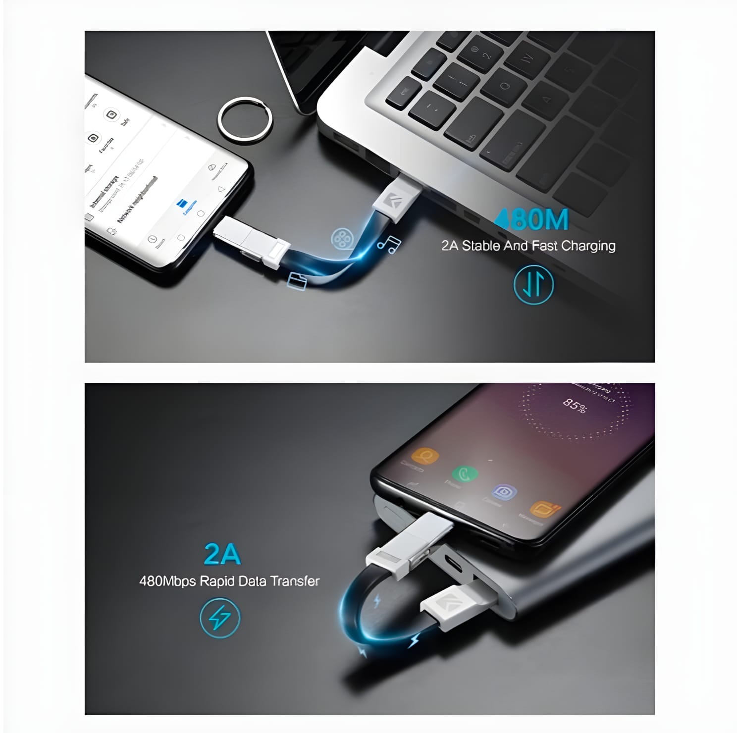 Keychain Phone Charger Cable 20CM For iPhone