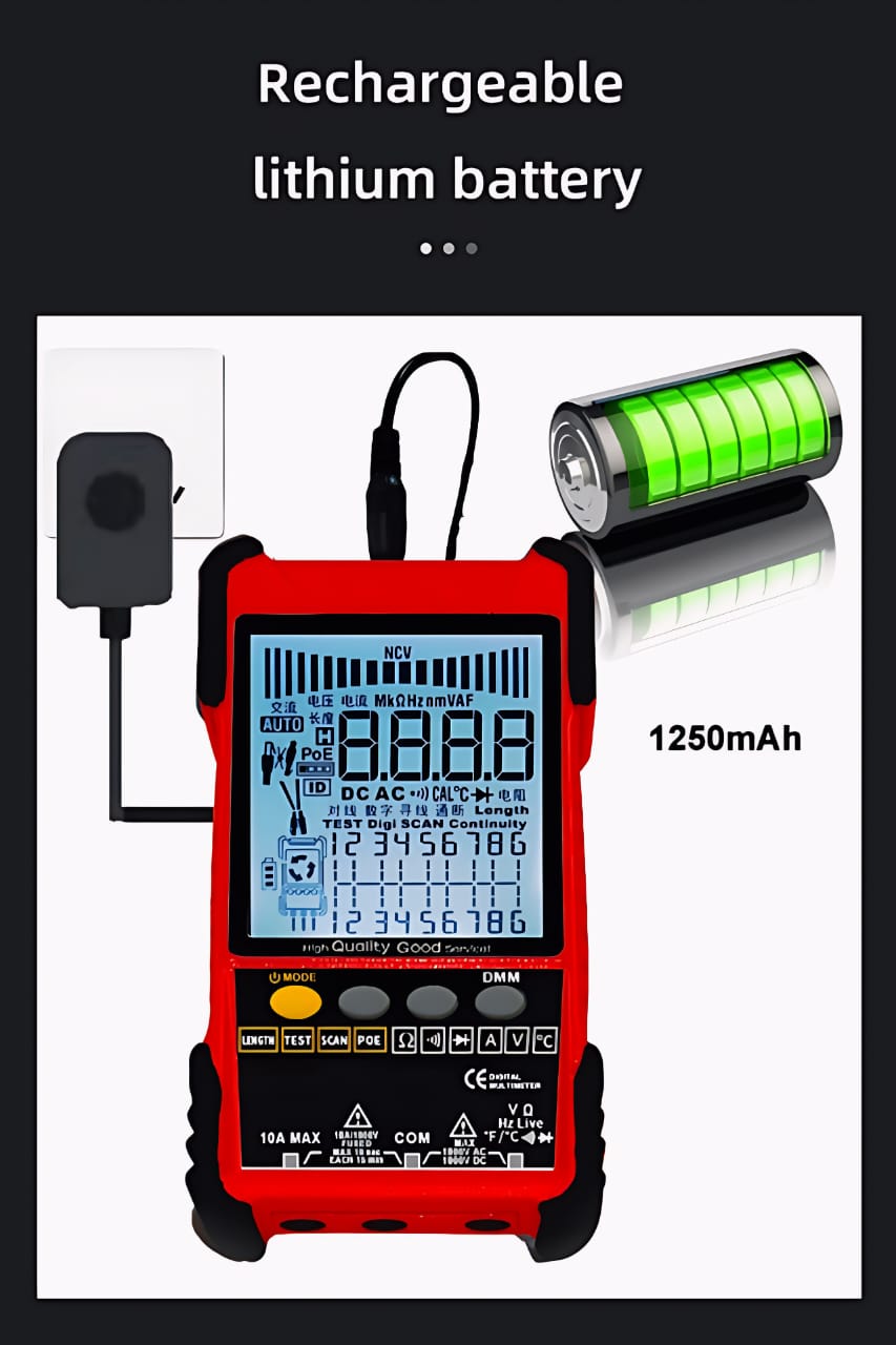 LAN Cable Network Tester, Probe and Multimeter Kit LE