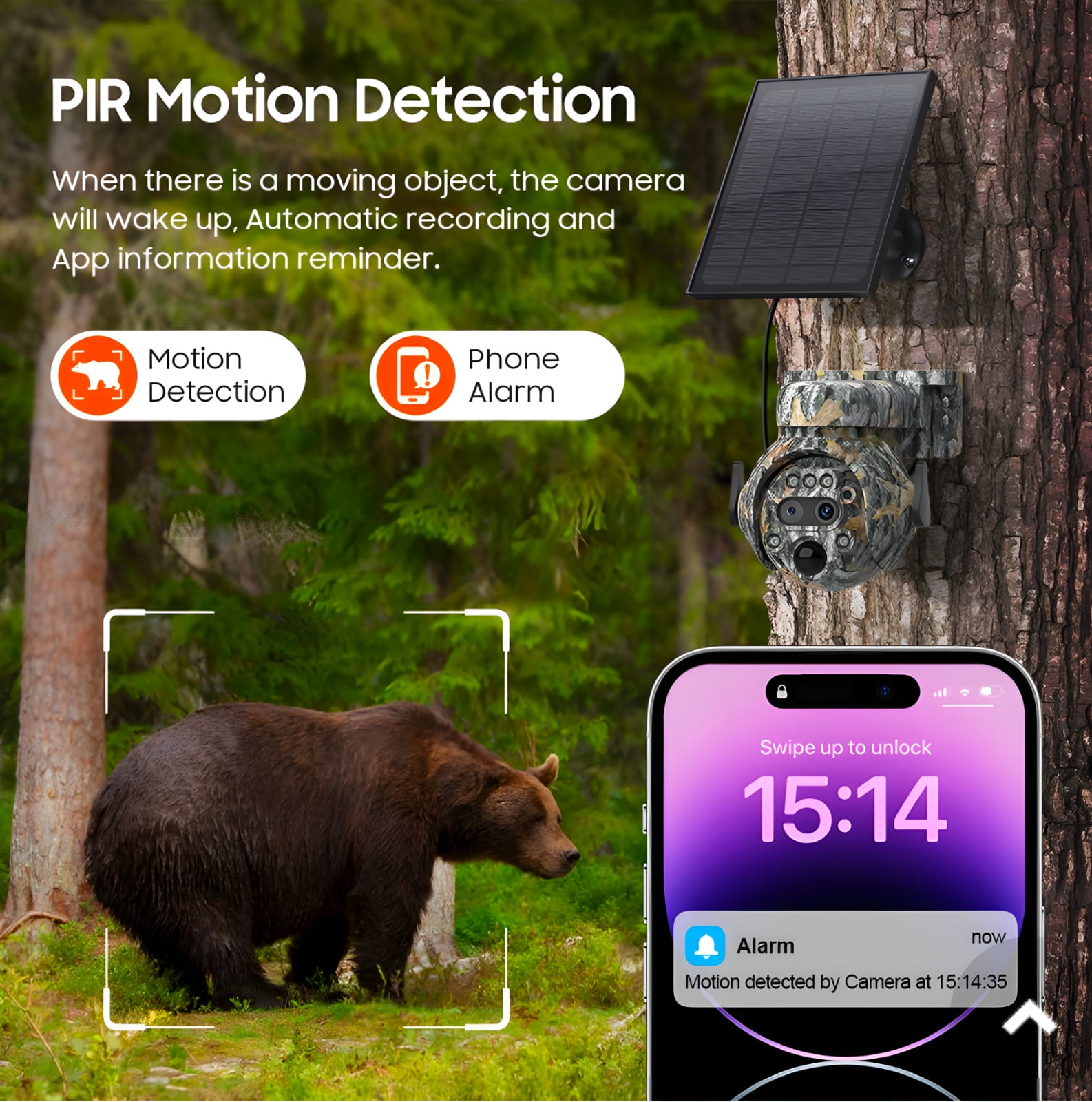 Life Veillance Dual Lense Camouflage 6MP 4G PTZ Solar Smart Camera