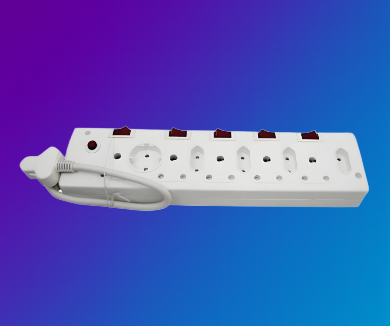 Multiplug 10 Way 5 x 16A, 5 x 5A All Switched with 0.5M Lead