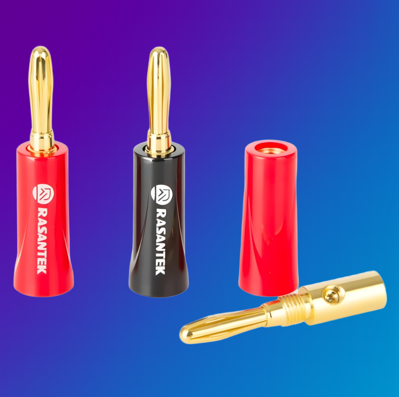 Rasantek HI Fidelity Banana Plug 24K Gold Plated Pack of 8