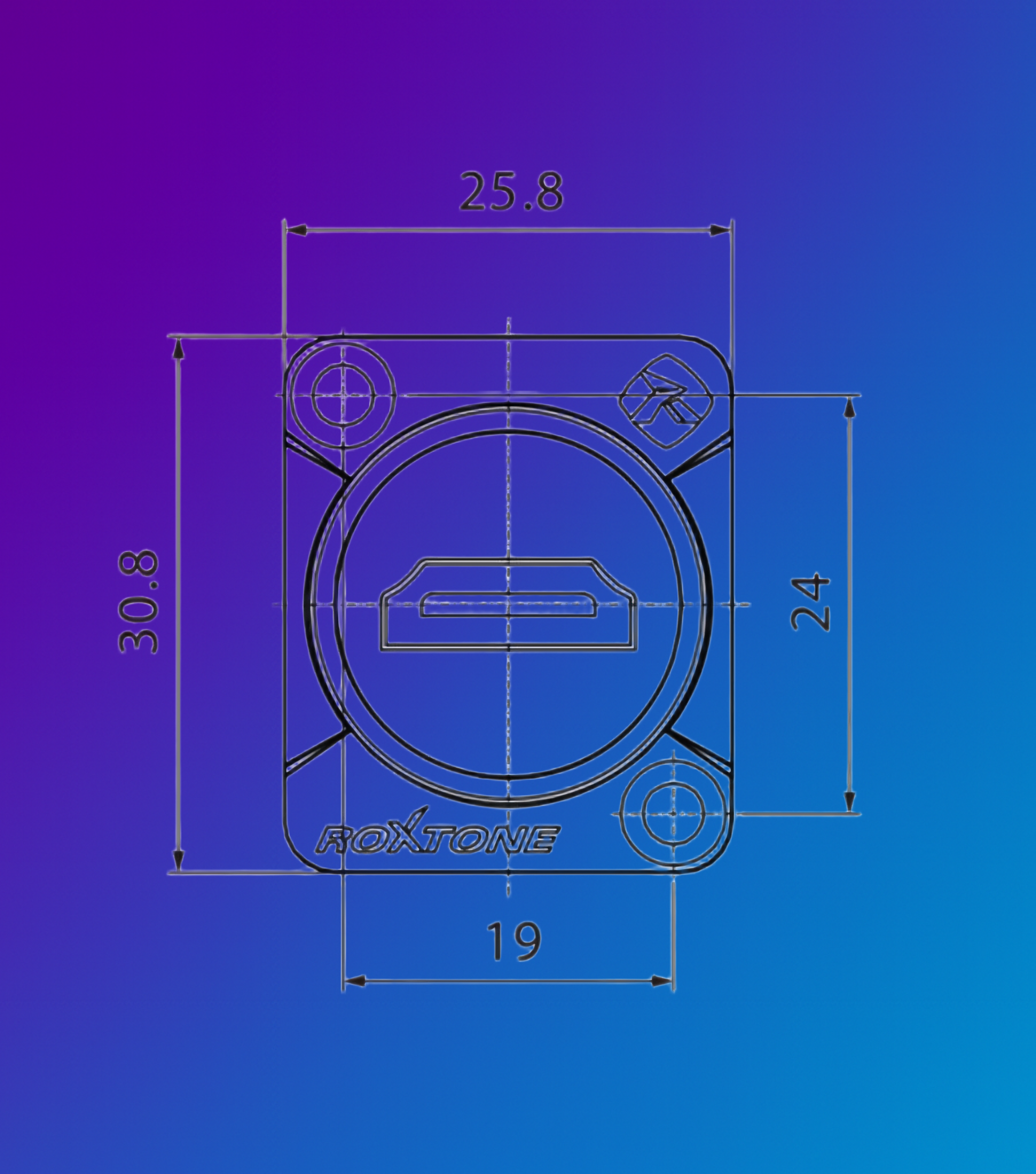 Roxtone - HDMI Chassis Mount Through Socket Metal Body