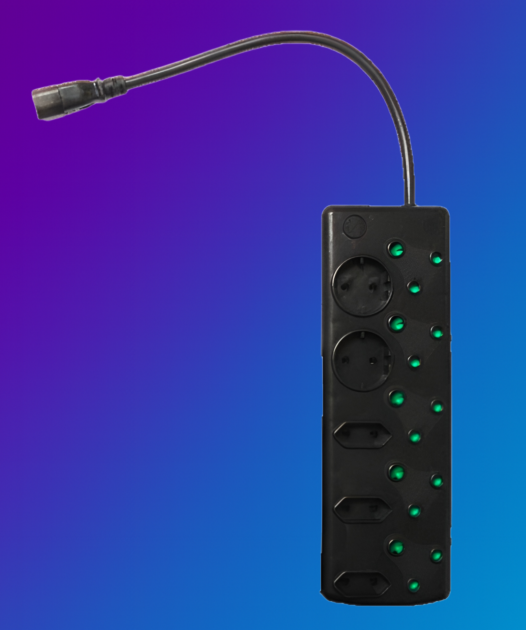 UPS Multiplug 5 x 16A 3 Pin - 2 x 5A Schuko - 3 x 5A 2 Pin Flat to IEC Male