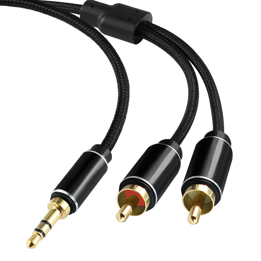 Audio Symphony 3.5mm Mini Jack to 2RCA Cable – Multiple Lengths 1 view