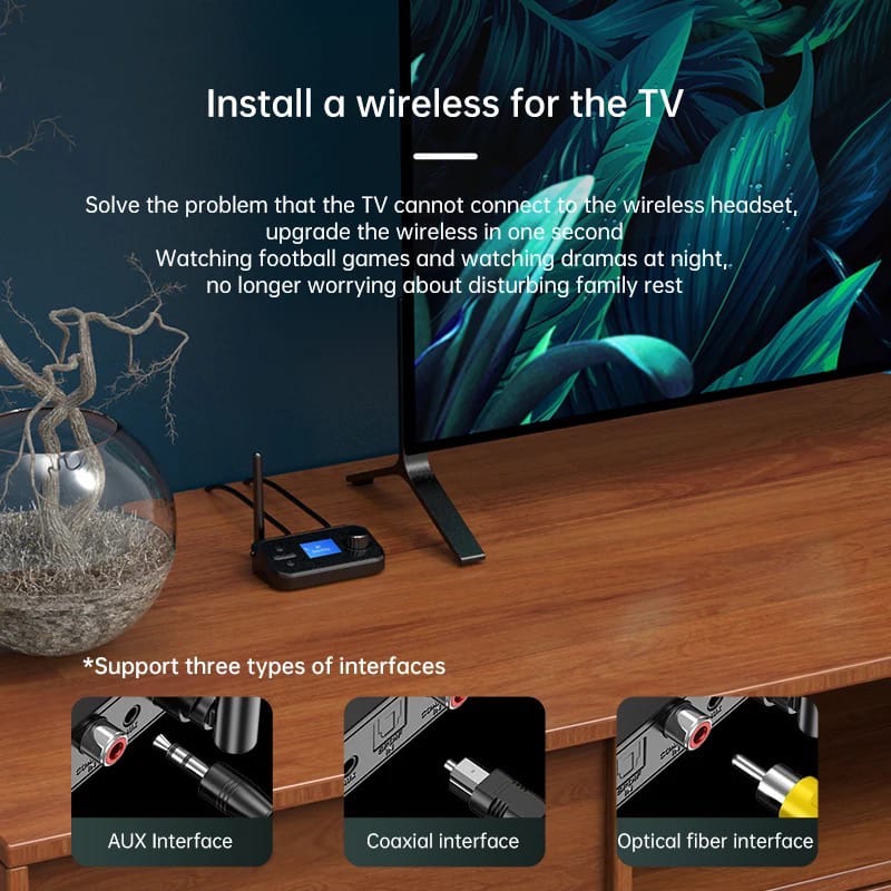 Bluetooth Audio Transmitter & Receiver with LCD Display 4 view