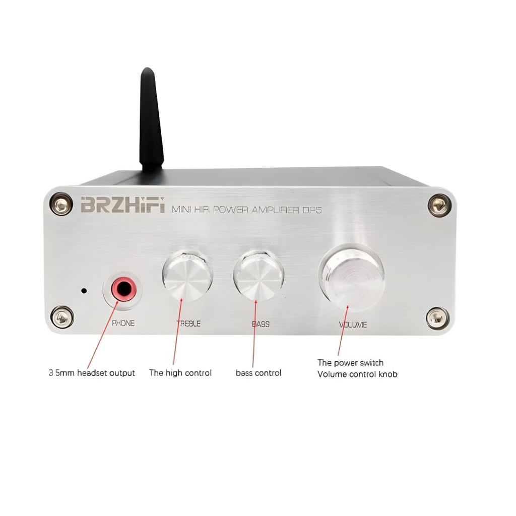 BRZ 2-Channel Mini Stereo Bluetooth Amplifier 2x100W 2 view