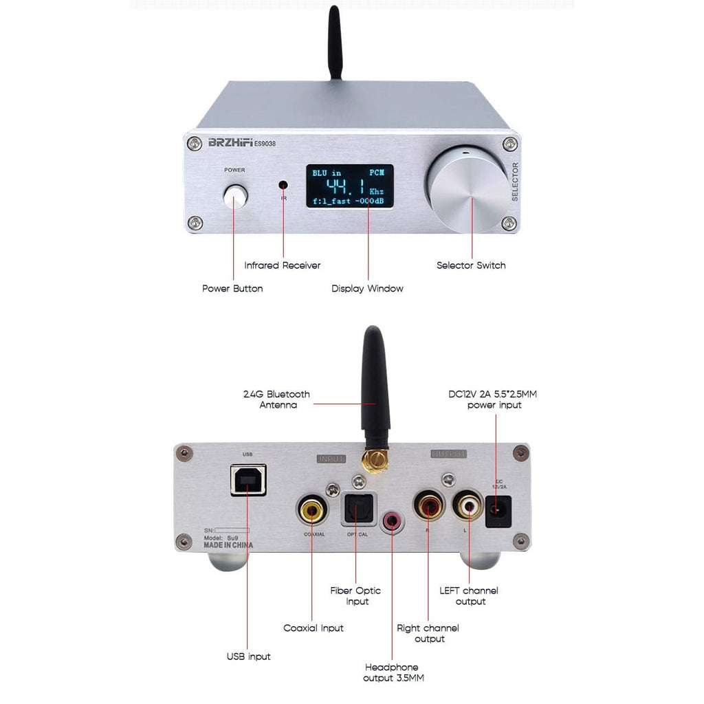 BRZ HiFi Dual Core Bluetooth 5.0 DAC & Headphone Amplifier 5 view