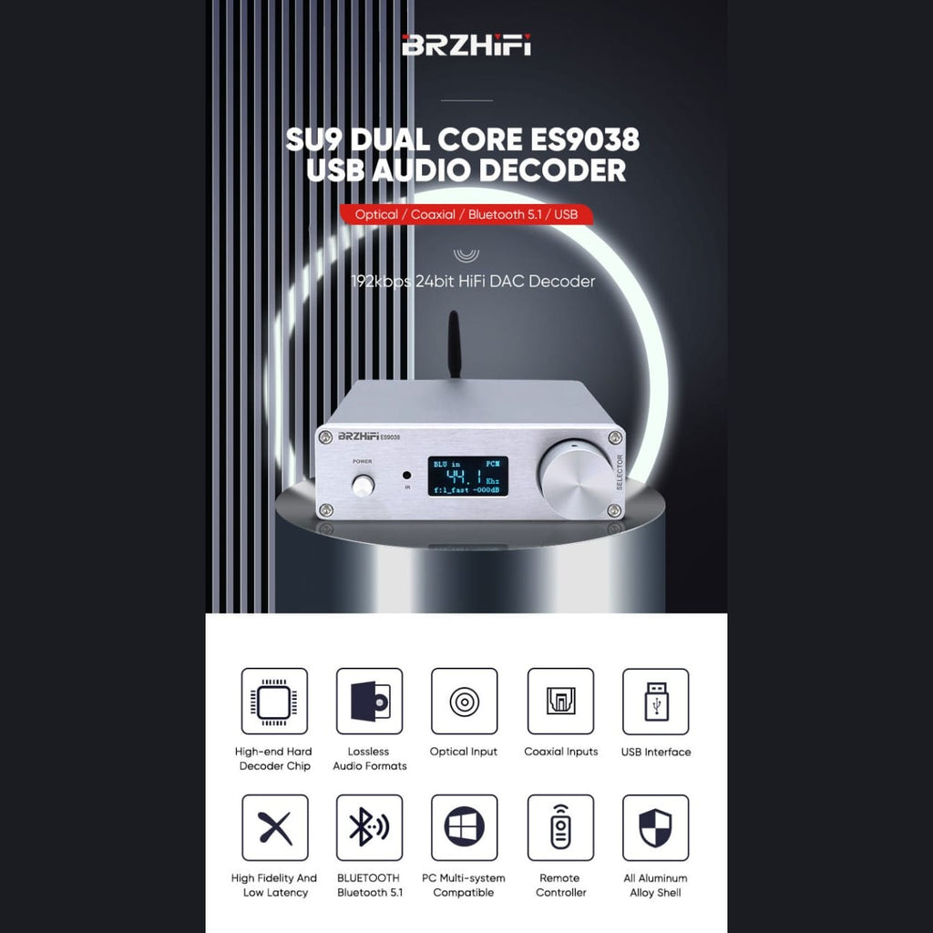 BRZ HiFi Dual Core Bluetooth 5.0 DAC & Headphone Amplifier 4 view