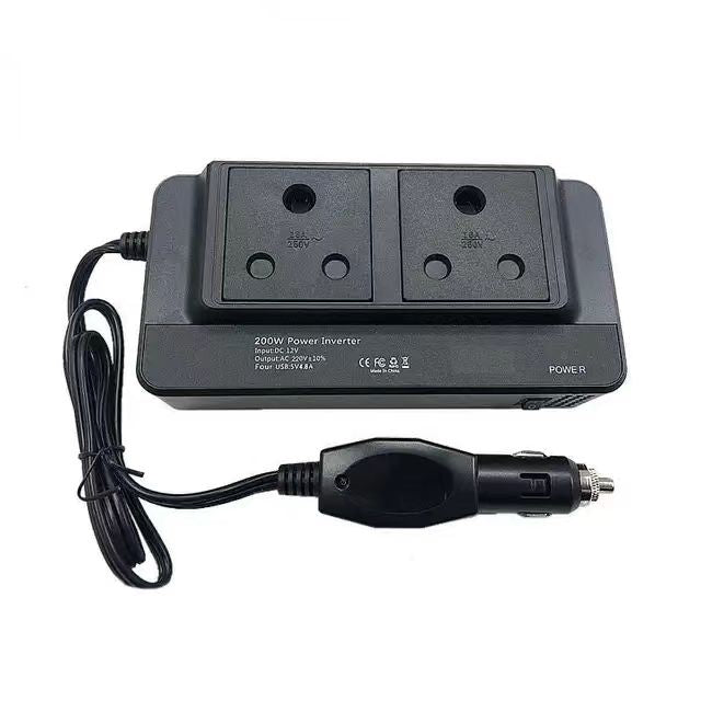 200W Car Power Inverter with 4 USB Ports DC 12V to AC Converter 3 view