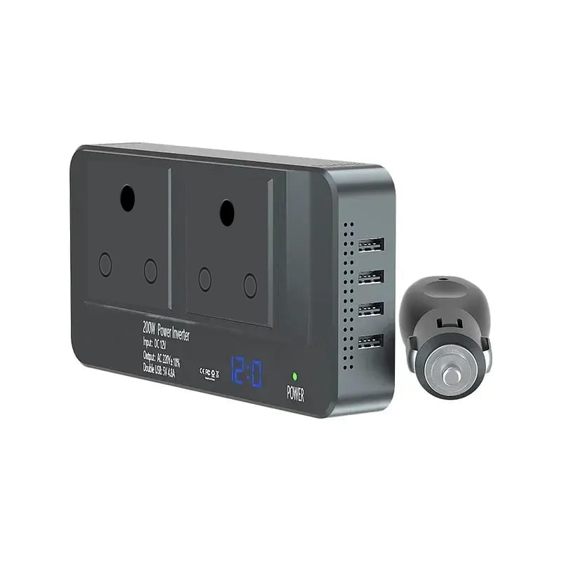 200W Car Power Inverter with 4 USB Ports DC 12V to AC Converter 4 view