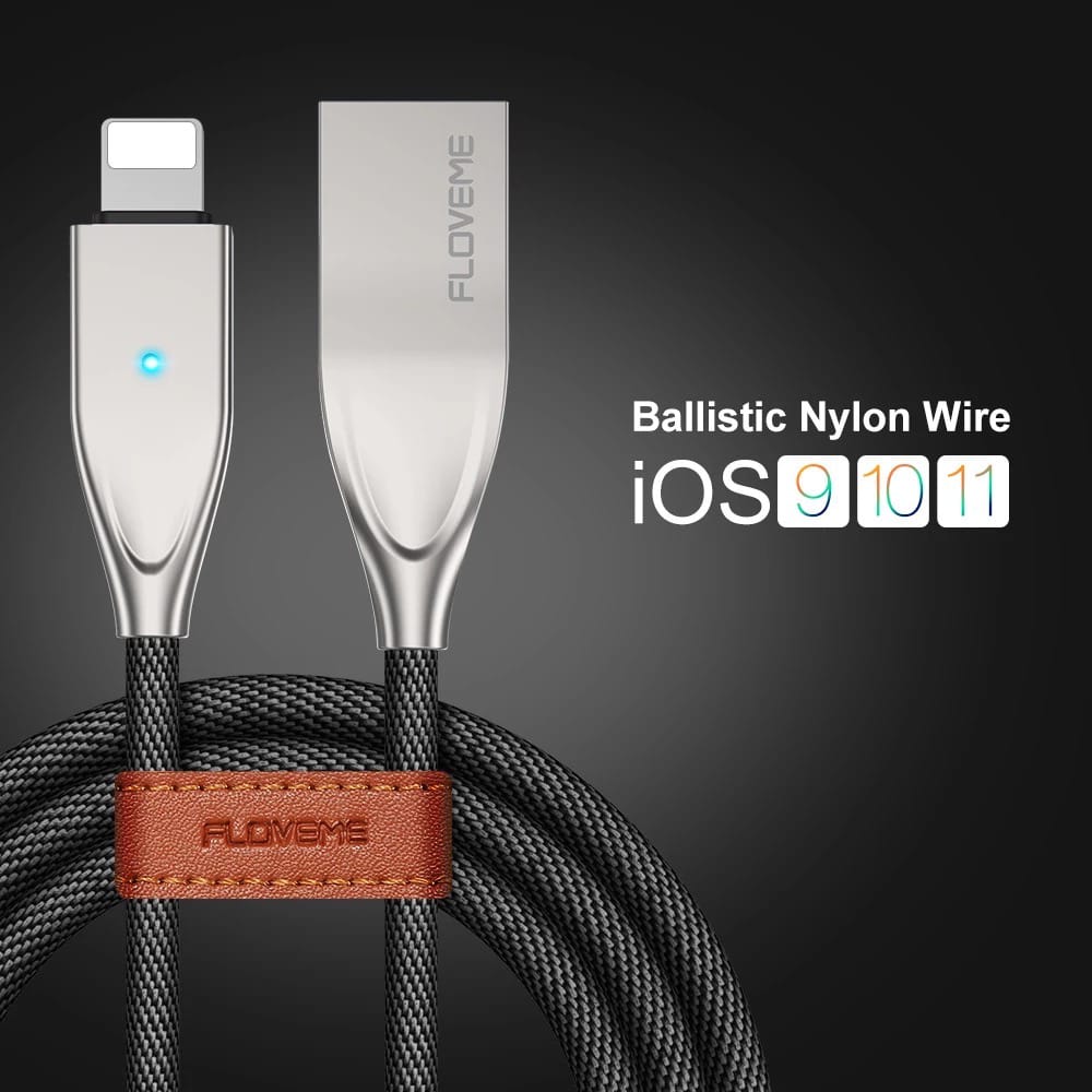 Floveme High-Quality Metal iPhone Charger Cable 1.2M 1 view