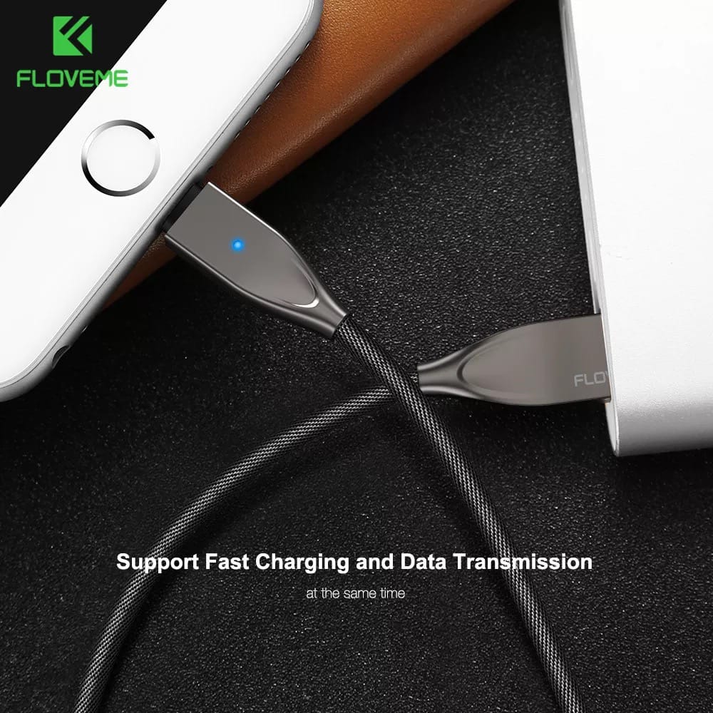Floveme High-Quality Metal iPhone Charger Cable 1.2M 2 view