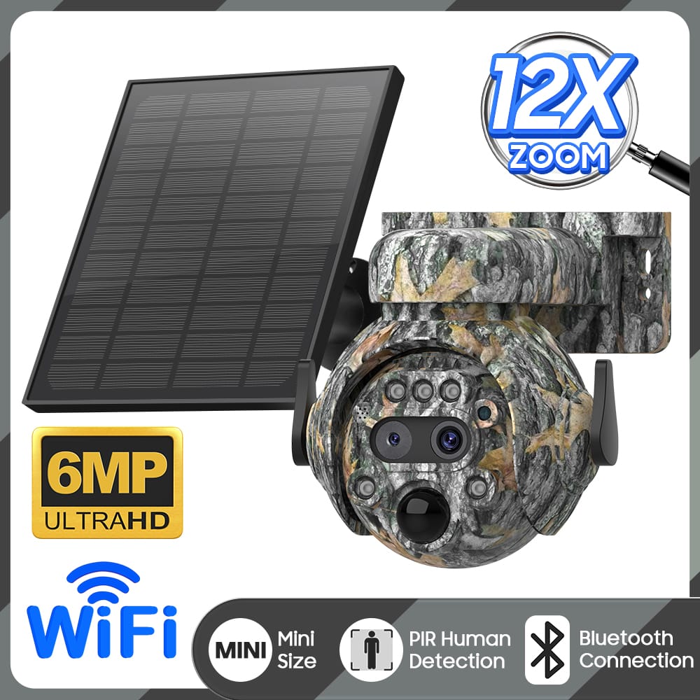Life Veillance Dual Lense Camouflage 6MP 4G PTZ Solar Smart Camera 2 view