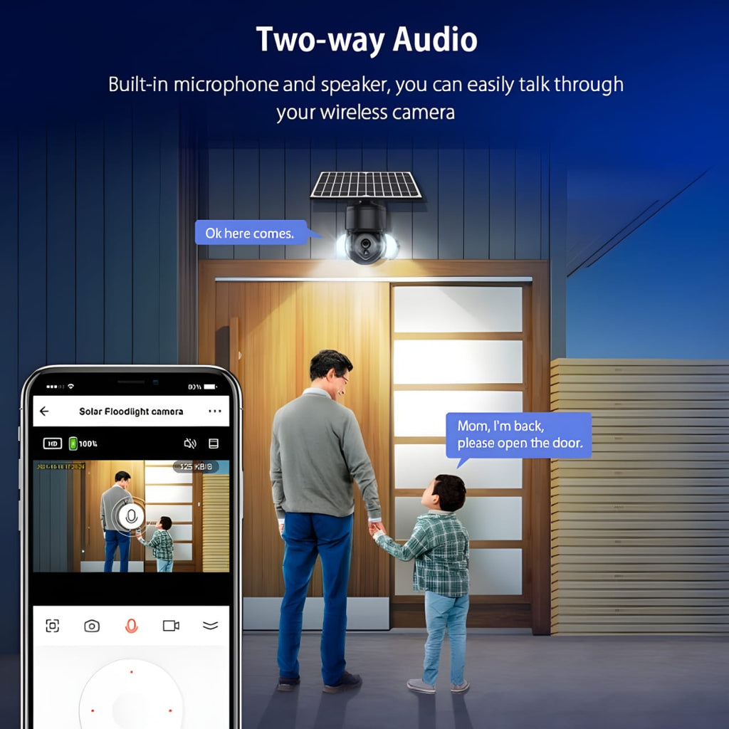 PTZ 3MP Wi-Fi Security Camera – Outdoor IP66, Battery & Solar Powered 6 view