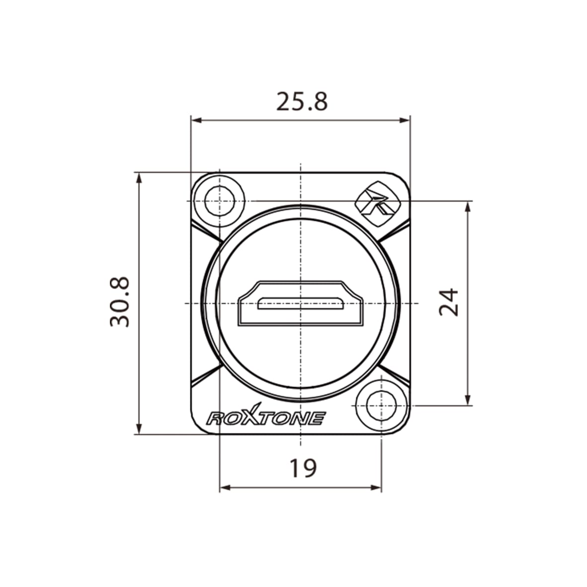 Roxtone HDMI 1.4 Chassis Mount Socket – Metal Body 4 view