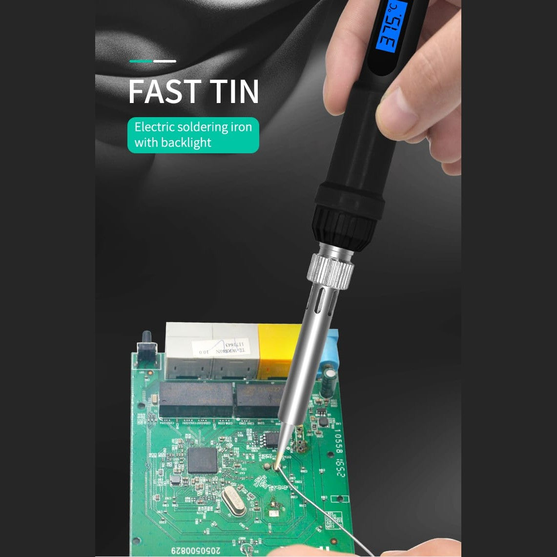 60W Handheld Soldering Iron with Adjustable Temp and LCD Display 4 view