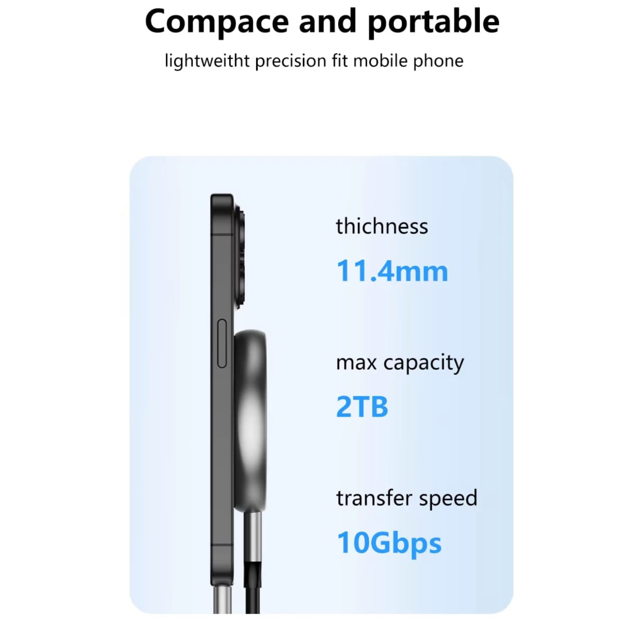 Mobile Storage Enclosure M.2 NVME SSD Up to 2TB 10Gbps 2 view